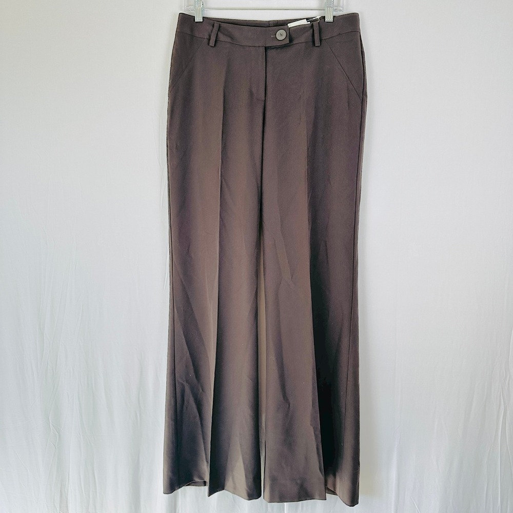 CAbi Dark Brown Wide-Leg Trousers
